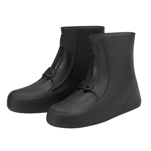 Image of Tall Silicone Shoe Cover Waterproof, Double-Breasted Waterproof Layer Shoes Cover for Rainy, Reusable Non-Slip Shoe Rain Cover