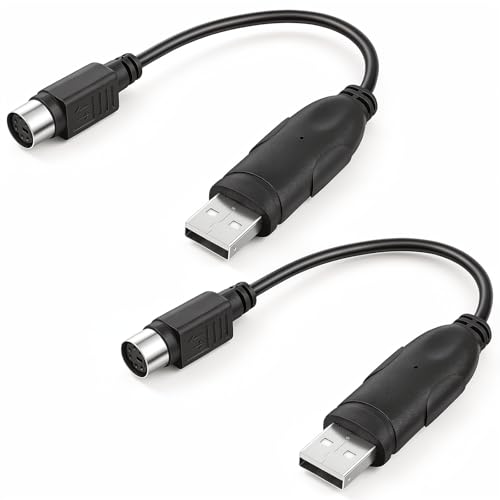 Alrhso 2 Pcs PS2 to USB Adapter Converter PS/2 Converter Adapter Cable Keyboard Mouse Converters Adapters PS2 Female to USB 2.0 Male Adapters Connector Cord for Laptop Desktop