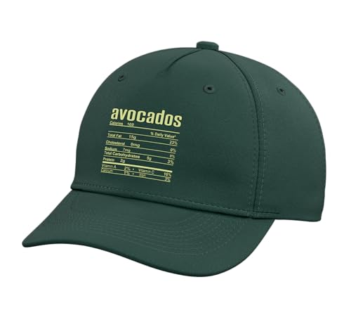 Thanksgiving Christmas Avocados Nutrition Fact Adjustable Printed Baseball Hat, Dark