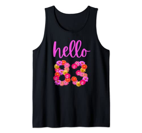 Flor de cumpleaños de 83 años Hola 83 Es mi cumpleaños 83 Camiseta sin Mangas