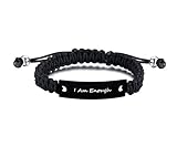 WSRYE Unisex I Am Enough Self Affirming Inspirational cuff Bracelet Recovery Mental Health Awareness