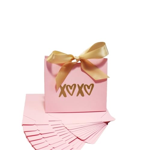 YDYAENIO Cajas para Chuches Adorable Pink Mini Bag with Gold Foil 'Love' Great For Candy Chocolate Ferrero Rocher and Small Box Perfect For Wedding(Gold,50PCS_11.5X4.5X10CM)