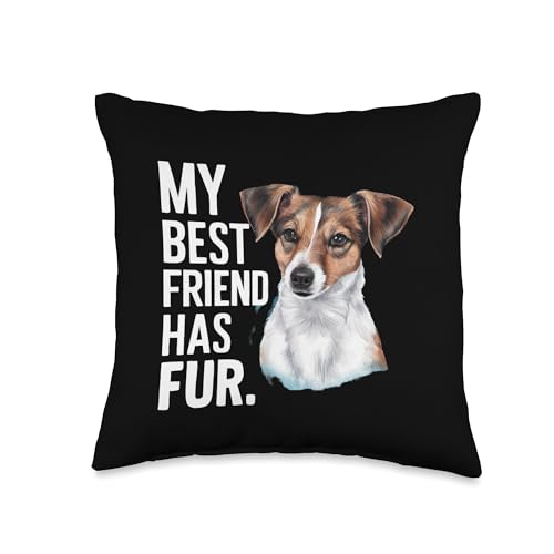 Jack Russel Terrier Fur Throw Pillow