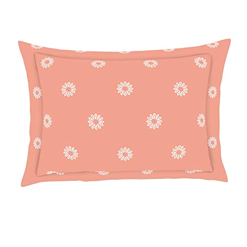 Image of Spaces Atrium 144 TC 100% Cotton King Size Double Bedsheet with 2 Pillow Covers ( 108 inch X 108 inch Inches) - Apricot, orange, large (ATR-2)