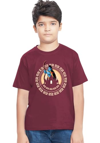 Image of Wear Your Opinion Jay Shree Ram Mandir Theme Kids Premium Round Neck T-Shirt (Design: Ayodhya Drishyam)