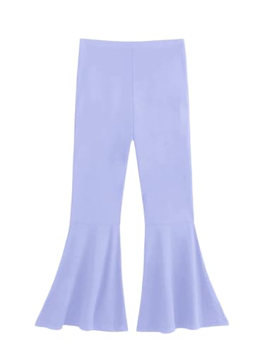 Image of WDIRARA Girl's Flare Pants High Waisted Elastic Waist Bell Bottom Casual Pants