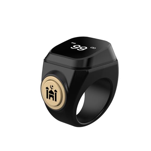 Image of Smart Tasbih Zikr Ring,18mm (8) Muslim Digital Azan Alarm Clock,APP Support Digital Counter Prayer Reminder Rings, Waterproof 4 Digit Finger Counter zikr Ring for Muslims
