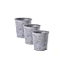 Jinfa Lot de 3 Vases Pot de Fleur en Zinc Exterieur Grande jardinière en métal galvanisé | Taille: XS | Ø 9,3 cm x h 9,5 cm | 0,5L