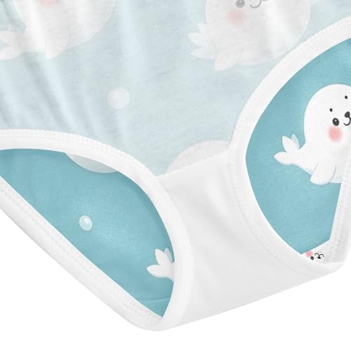 Cute Cartoon Seals Blue Undies for Toddler Girls, Girls Briefs, 2T–8 Years4