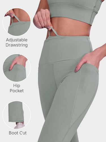 Image of Enamor High Rise Full Length Pull on Boot Cut Active Pant for Women - Relaxed Fit, Quick Dry, Antimicrobial - A402