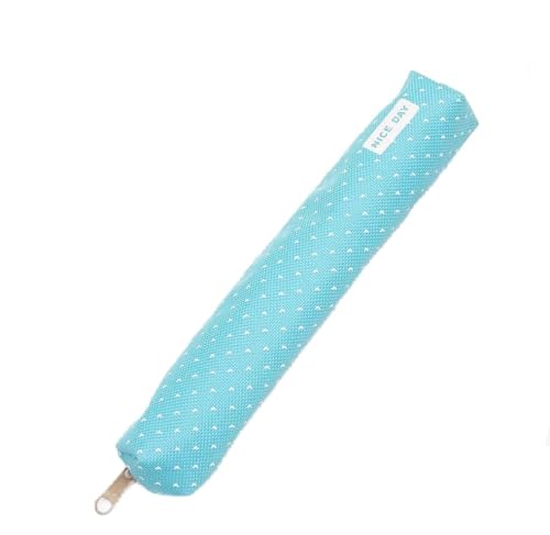 Image of Blue Pencil Case, Cute Stationeries Pouch, Kawaii Pencil Pouch, Candy Color Pencil Box, Super Slim Pen Bag, Wave Point Cosmetic Bag