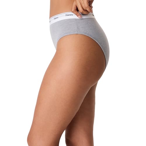 Image of Hanes Women's Originals Hi-leg Panties, Breathable Stretch Cotton Underwear, Assorted, 6-pack