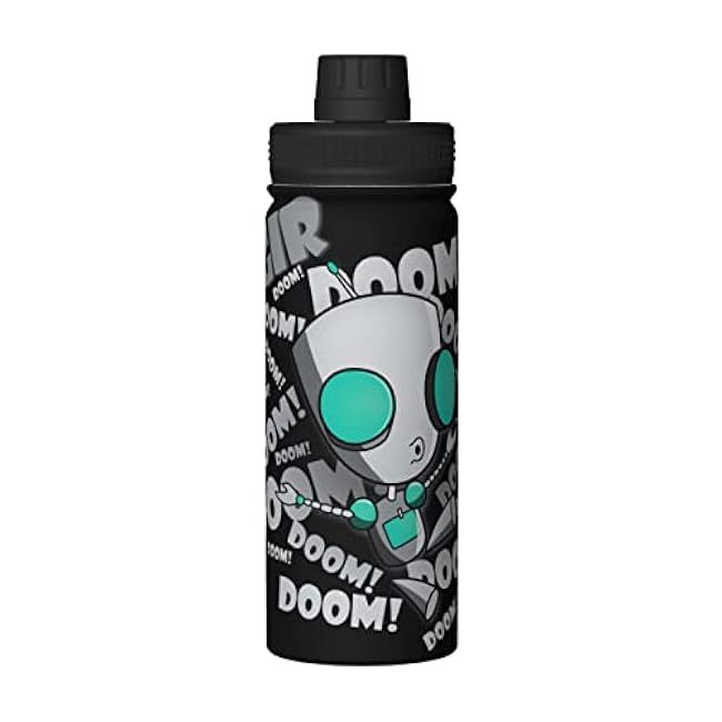 18OZ Sports Insulated Water Bottle Invader Anime Zim Stainless Steel Kettle Novelty Portable Cup for Travel Gym Outdoor Sports