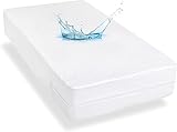 Twin Mattress Protector Waterproof Zippered,Ultra Soft Terry Surface, 6-Side Zippered Mattress...