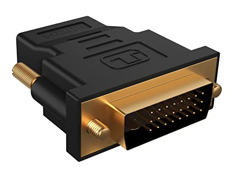 ICY BOX Adaptador DVI a HDMI, HDMI Hembra a Conector DVI D Macho, 4K 60Hz, estación de Acoplamiento (IB DK2241AC), bidireccional 60983