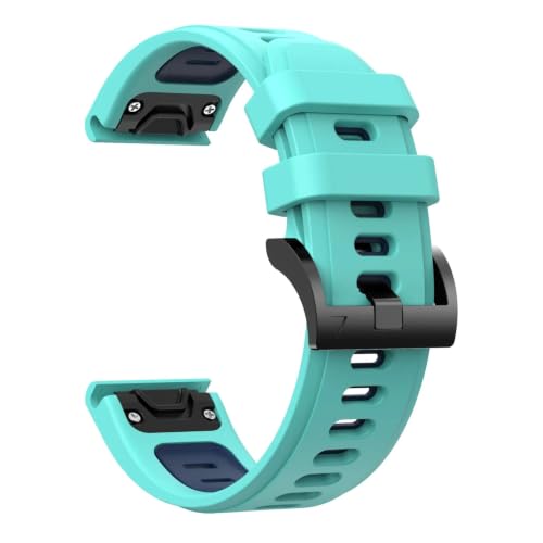 [�����ȓX] �ɓK�pGarmin 8 7 X 7 6 X 6 Pro Forerunner 970 965�o���h22/26 mm 2�F�t���b�V���X�e�����X�V���R���e�[�v(Green blue,22mm)