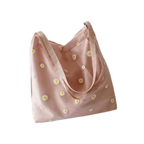 Bolsa de lona casual linda malha de crochê (rosa), rosa