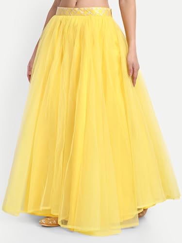 Image of TILISM Women's and Girls Solid Satin Long Skirt