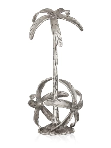 Image of Trovea's Palm Tree Bottle Holder Aluminium Wine Bottle Holder for Home Bar | Premium aluminium bottle holder with a palm tree design, ideal for displaying wine bottles for home bar and dining