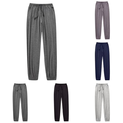 Cambkatl Men's Ultra-Soft Modal Pajama Pants Comfy Elaastic Waist Drawstring Pjs Bottom Loose Sleep Lounge Pants2