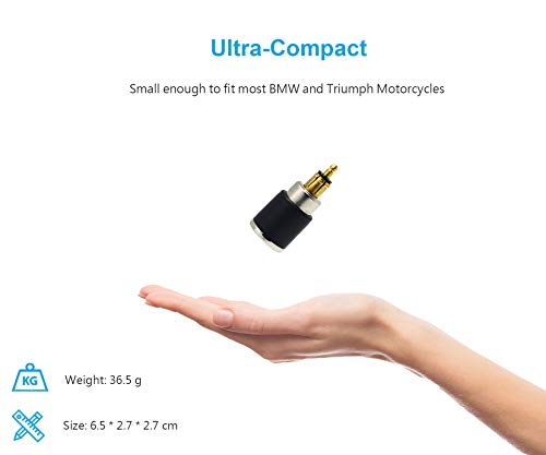 Image of Cliff Top 28W Hella /DIN Powerlet Motorcycle Charger, USB-C & USB-A, 12V /24V | 28W Type-C PD, 2A USB-A port, waterproof Hella DIN /Powerlet plug, 12V-24V fit, compatible with BMW Ducati Triumph, phone /GPS