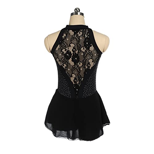 Schaatsen Jurk Meisjes Volwassen, Meisjes Dansvoorstelling Wedstrijd Kleding Jurken Schaatsen Sexy Kant Wedstrijd Kostuum Zwart FiveShops - Image 6