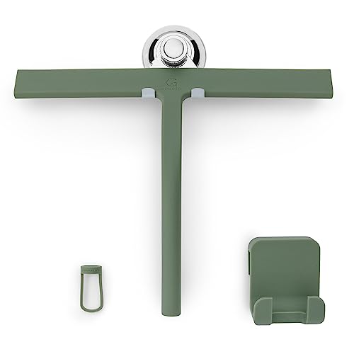 Image of Gutewerk Shower Squeegee - Silicone, Hygienic for Bathroom, Screen & Window - 28 cm With Holder, No Drilling