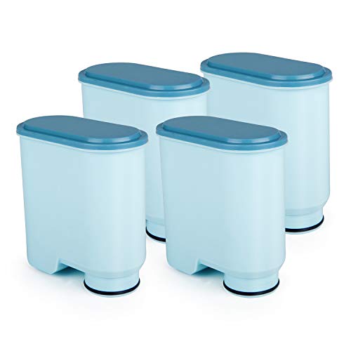 Rhodesy Filtre à eau pour machines à café CA6903, Filtre CA6903 pour la prévention du calcaire compatible avec les cafetières automatiques AquaClean (4 pièces)