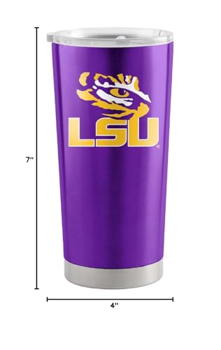 Image of Logo Brands 20 oz Powder Coat Tumbler- Insulated Tumbler with Lid for Water, Iced Tea or Coffee, Smoothie and More