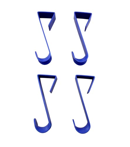 Dependable Industries inc. Essentials Over-The-Door Hanger Hook Set – 4-Pack of 3.5 in., Plastic Over-The-Door Hangers & Over-The-Door Hooks Over-Door Hooks Hanging Clothes & Towels (Navy Blue)