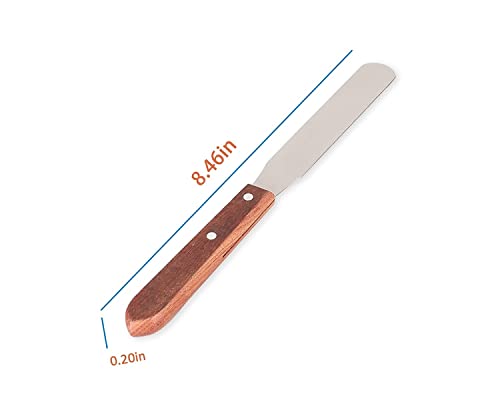 Image of Metal Wax Spatula with Wooden Finish Handle Waxing Applicator Knife Wooden and Steel Plate for Personal Professional Use Women Hair Removal Combo Stainless Reusable Kit Home Salon Sliver