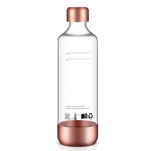 Sarini Botellas de refresco de 1 litro,Botellas de Agua con Gas Reutilizables,Botellas de Burbujas portátiles,para máquinas de refrescos (Platino)