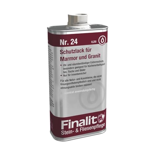 Finalit Nr. 24 Schutzlack für Marmor und Granit | 1x 250ml | Extrem-Schutz gegen Flecken |Profi-Imprägnierung für Bäder, Waschtische, Küchenarbeitsplatten | Nur für den Innenbereich