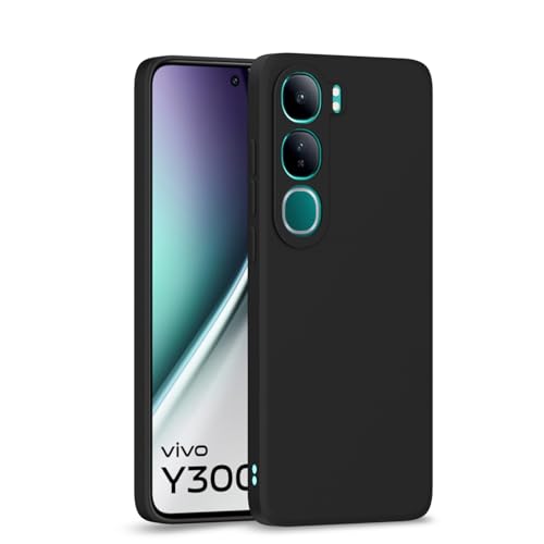 Image of Outlouders Back Cover for Vivo Y300 5G / Vivo V40 Lite 5G | Camera Protection | Durable Soft Matte Silicone Bumper Case (Black)