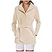 Womens Belted Fall Jackets Open Front Wrap Trench Coat Long Sleeve Casual Dressy Travel Outerwear with Pockets Khaki