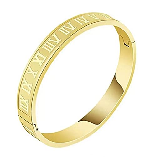 Gold Silver Plated Bracelets for Men Women Roman Numeral Bangle Bracelet Stainless Steel Personalized Engraved Unisex Gift4