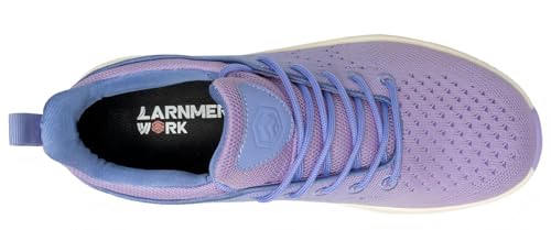 Image of LARNMERN Women's Non Slip Work Shoes Waterproof Sneaker,Purple Blue,10