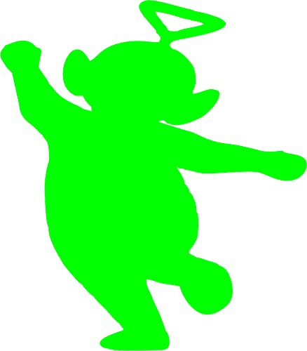 Sticker Bazzar Vinyl Matte Finish Tele Tubbies Single Character Wall Sticker (Pack of 1) (Green)(1x1feet)(New_single-Sb172-Green-1x1feet)