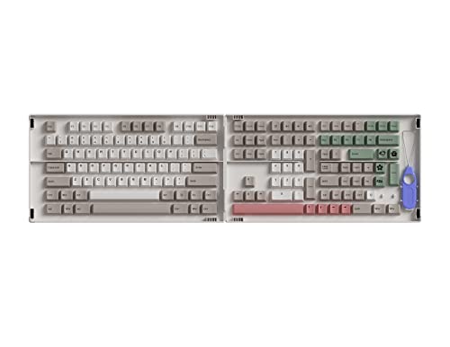 Akko 9009 Retro Tastenkappen für Mechanische Tastatur, Cherry Profile, 177 Tasten, PBT Double-Shot, Langlebig, Hoher Kontrast, Full Keycap Set für Gaming Keyboard mit Sammelbox und Abzieher Cover
