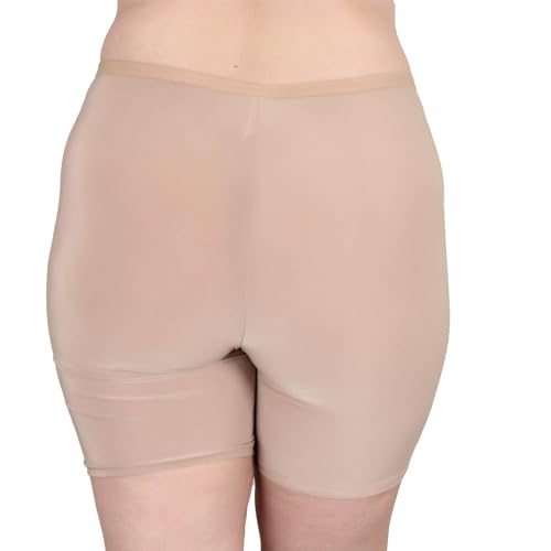 Image of Undersummers Classic Shortlette, Plus Size Slip Shorts for Women Under Dress, Thigh Anti Chafing Shorts Women, Undergarments for Dresses (2X, Beige)