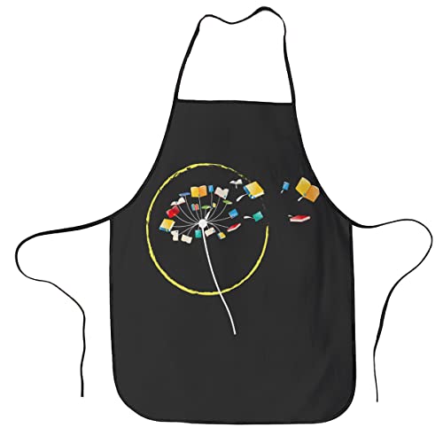 Libri Dente di Leone BBQ Grill Grembiuli per Uomo e Donna- Grembiuli Divertenti per Mamma Papà Amico Grembiule da Cuoco Professionale Taglia Unica Ideale per Cucinare Cottura Giardinaggio Grigliare