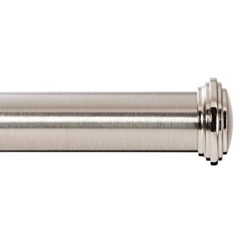 Ivilon Window Curtain Rod Decorative End Cap Design, 1 Inch Rod, 28 to 48 Inch. Brushed Nickel by Ivilon - Used condition - US$12.45