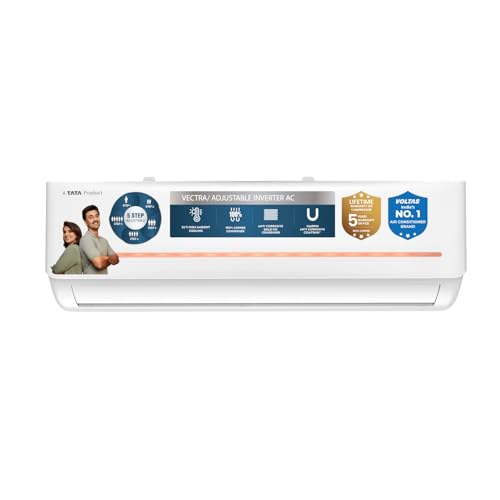 Image of Voltas 1.5 Ton 5 Star Inverter Split AC (Copper, Convertible 5-in-1 Modes, Anti-dust Filter, Memory Restart, 185INV CAP, White)