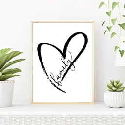 Póster de lienzo decorativo moderno de amor y hogar cuadro blanco negro 30x45cm para pared 2