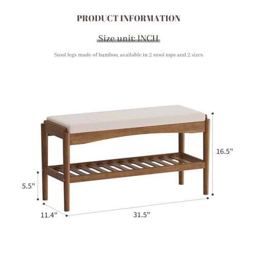 STDDRE-Shoe-Bench-Entryway-Bamboo-2-Tier-Shoe-Rack-with-Cushion-Padded-Seat-Shoe-Bench-Organizer-Stable-for-Entry-Hallway-Living-Room-Bedroom-Closet-315-114-165IN-Brown-Beige
