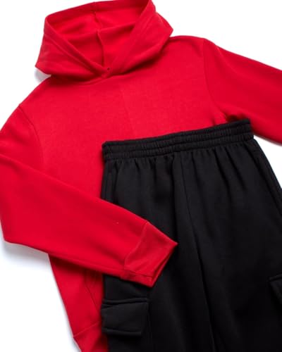 Image of Quad Seven Boys Sweat Suit Set - 2 Piece Soft Fleece Pullover Hoodies and Athletic Cargo Jogger Sweatpants for Boys (5-18)