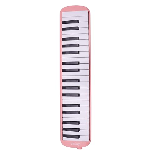 Image of Juarez 37 Key Melodica JMLD37PK Musical Instrument Soprano Air Piano Keyboard Pianica with Carrying Bag, 1 Soft Long Tube, 1 Mouthpiece, Wipe Cloth, Pink