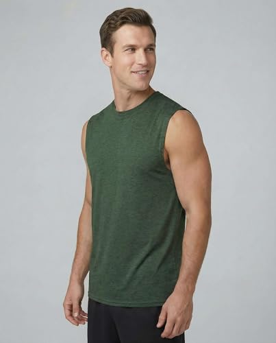 Image of Real Essentials 3 & 5 Pack: Men's Dry-Fit Active Athletic Tech Tank Top - Regular and Big & Tall Sizes (S-5XLT)