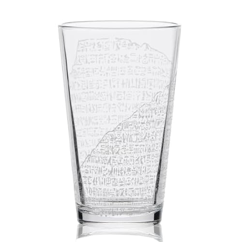 LumEngrave ROSETTA STONE Engraved 16oz Pint Glass | Ancient Artifact Laser Etched Glassware | Beer Gifts, Engraved Drinking Glass, Retirement Gift for Men, Great Birthday Gift Idea!