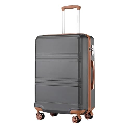 NFEKLFI Maleta Mediana Maleta de Cabina Liviana: Carcasa Dura ABS 20/24/28 Pulgadas, Maleta con Ruedas Grande y compacta(Grey-Brown,24Inches 600mm)